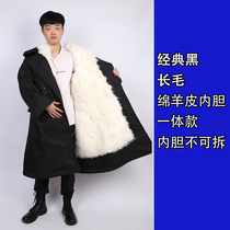 Coat Army mens winter thickened cotton coat extended security coat detachable cold-proof clothing cashmere warm cold-proof clothing