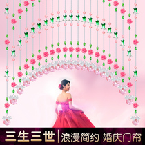 Crystal bead curtain non-perforated living room aisle porch partition curtain bedroom toilet door curtain home new curtain