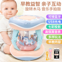 Baby Toys Music clapping drums for 0-6-12 months Baby Early teaching Puzzle Rotary Trojan Horse Hand Slapping Drum rechargeable