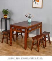 Noodle Gallery Carbonated Outdoor Park Solid Wood Barbecue Dining Table And Chairs Combined Snack Coffee Embalming Wood Table And Chairs Bar Thickened