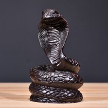 Black sandalwood carving snake furnishing piece of solid wood 12 zodiac high-end creative snake home living room decorated red wood crafts