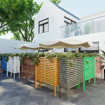 Embalming Wood Partition Flower Shelf Garden Wall Fence Solid Wood Dining Room Combined Flower Trough Outdoor Flower Case Courtyard Fence