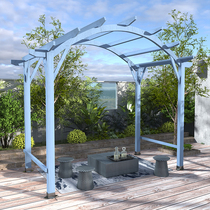 Grape Shelf Outdoor Patio Cool Kiosk Outdoor Embalming Wood Carbonated Awning Balcony Outdoor Solid Wood Climbing Rattan Shelf Flower Racks