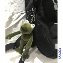 Lonely frog doll doll sad frog pendant long leg green frog big mouth shoulder bag with accessories plush key
