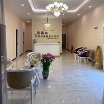 Paint front desk Simple travel agency Welcome hotel imitation marble curved bar Fashion company information desk Clubhouse