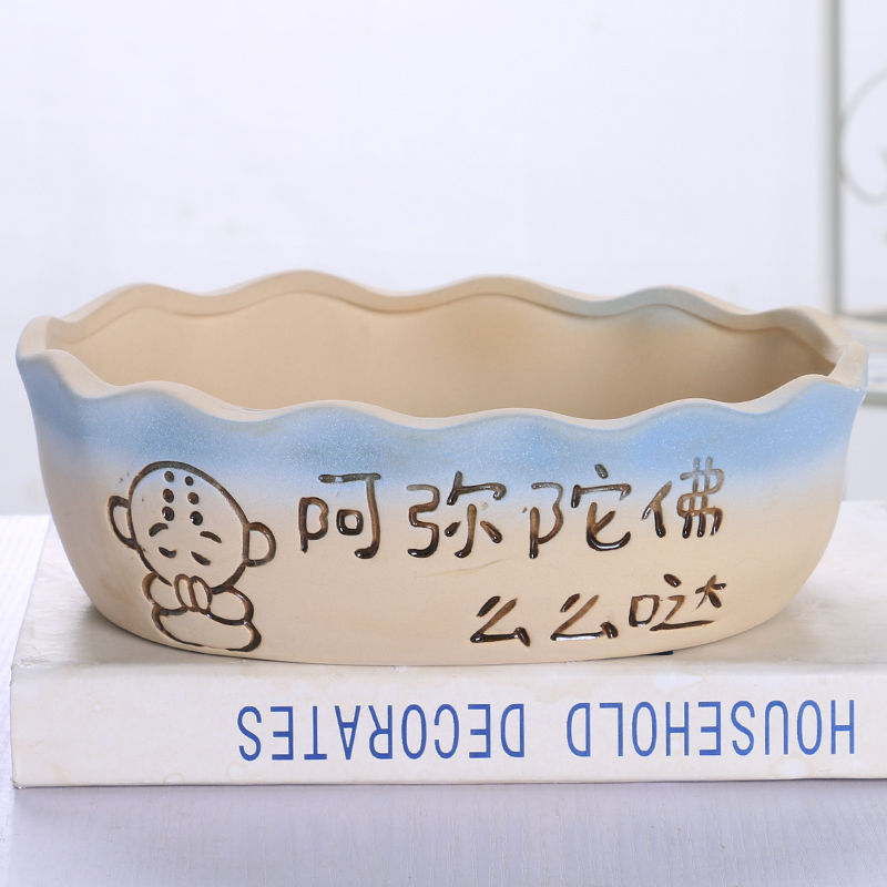 Fleshy flowerpot ceramic package mail special offer a clearance of creative move meat meat plant coarse pottery appetizer special large diameter