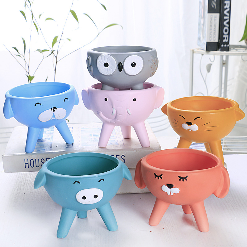 Cartoon meat flowerpot ceramic large special offer a clearance express animal more creative move small special flower implement package mail