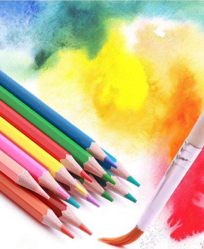 热销儿童彩色铅笔 女孩_彩色铅笔素描小女孩绘画小朋友五彩画笔彩铅画