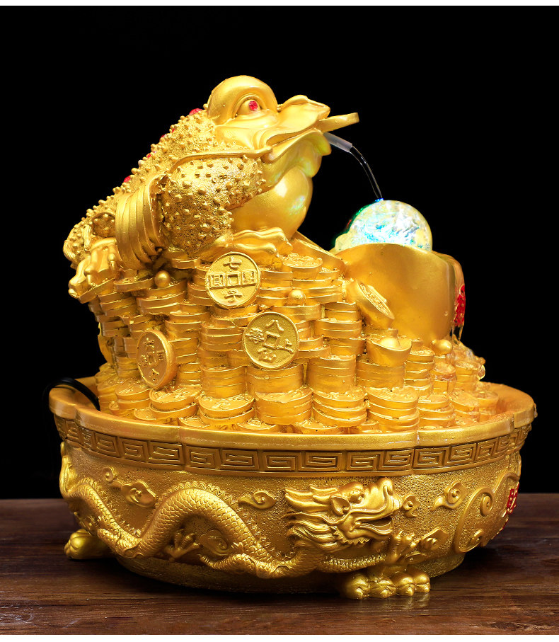 金蟾流水摆件开业礼品店铺礼物饭店大金蝉客厅金蟾蜍送礼进宝招财