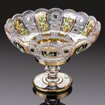 Fruit Pan Lavish Enamel High Foot Crystal Glass Fruit Tray Creative Modern Home Living Room Tea Table Decoration Pendulum