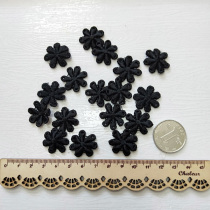 Mini black water soluble small flower pieces will Press 5 wrinkle clothing accessories 1 part 100 pieces
