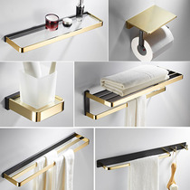 Nordic Light Extravagant Brass Solid Bath Towels Towel Rack Black Gold Shelf Toilet Bathroom Toilet Pendant Suit