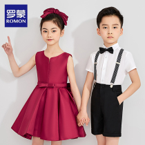 romon children's choir new style student choir costume elementary school student six one performance costume host set