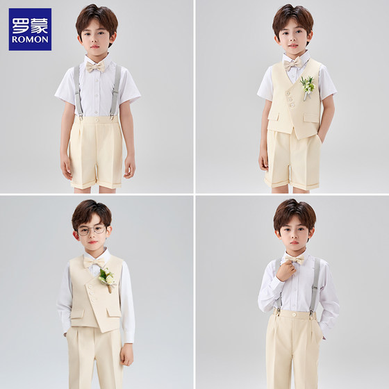Romon boy suit suit British style children's little suit boy host piano performance suit flower girl dress
Romon boy suit suit British style children's little suit boy host piano performance suit flower girl dress