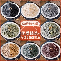 Gray black gravel washed rice stone terrazzo material paving stone rice grain small gravel courtyard landscape washed stone