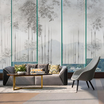 New Chinese landscape roller curtain painting retro decoration Zen curtain ink window curtain tea room porch partition Chinese style