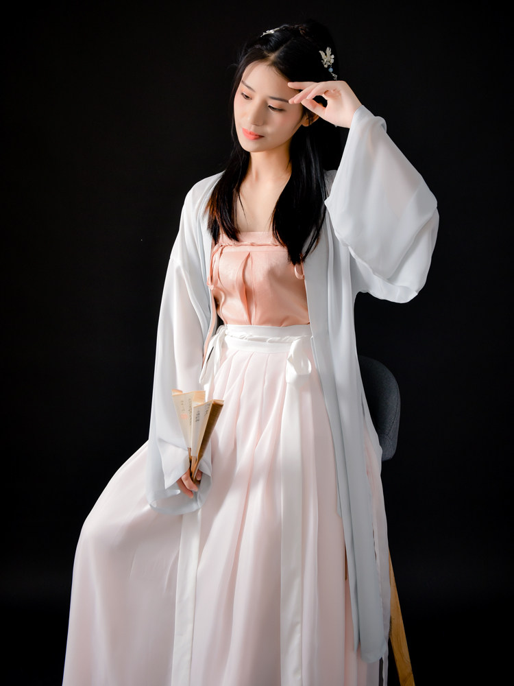 绮罗霓梦 青袅 宋制纯色汉服三件套