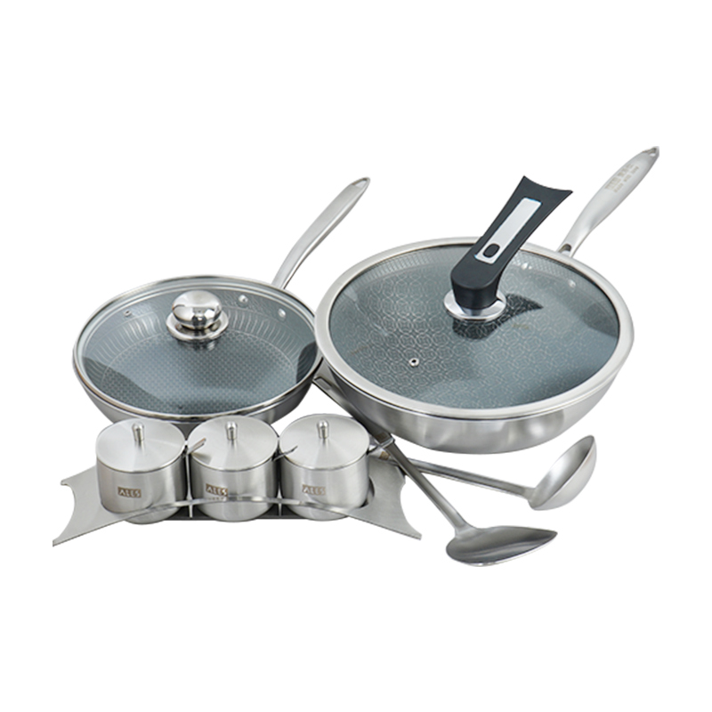 爱乐仕不锈钢不粘锅具套装赠厨房烹饪礼