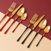 Western tableware set home Net red ins304 stainless steel Portuguese steak knife and fork soup spoon dessert spoon coffee spoon