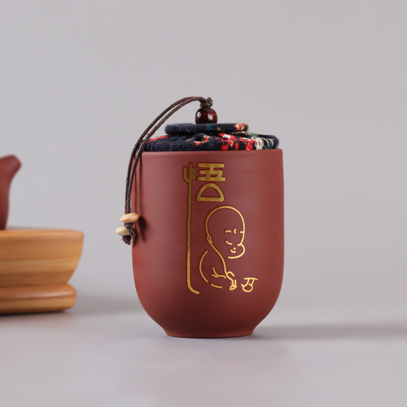 Caddy fixings household ceramic POTS trumpet pu - erh tea to tea box packing seal pot custom portable mini travel