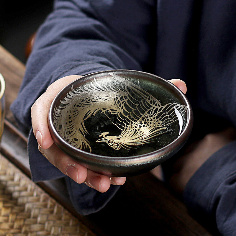 Tea master cup single CPU building ceramic cup lamp cup sample Tea cup masters cup kunfu Tea cup silver restoring ancient ways to build one