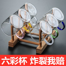Thickened glass small teacup with handle Transparent small Kung Fu tea cup Heat-resistant small cup Master cup tea set