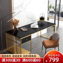 Rock board desk workbench Modern simple light luxury computer desk Household writing desk with drawer desk Bedroom