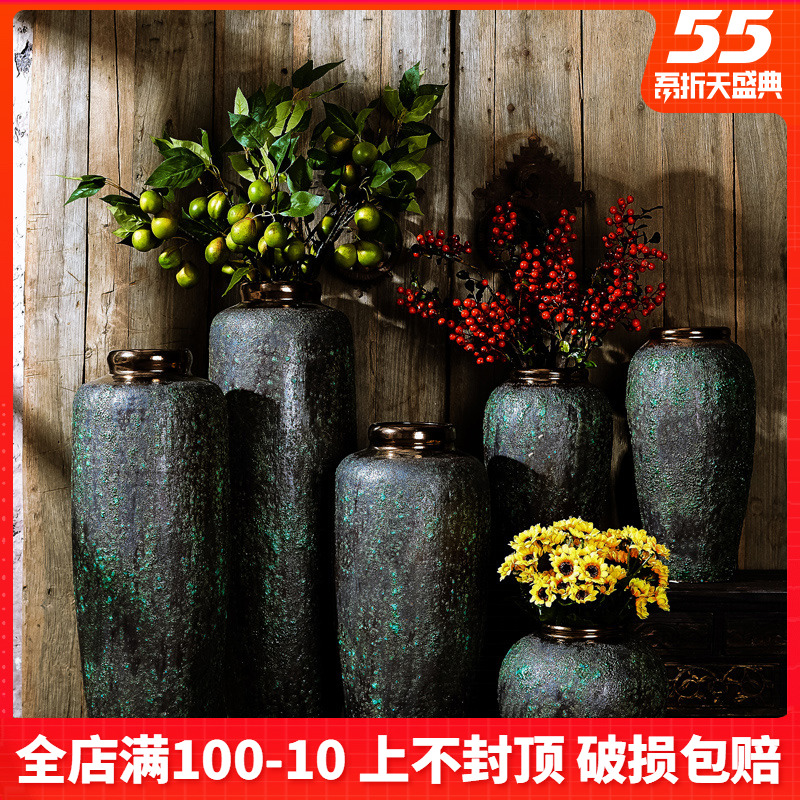 Jingdezhen ceramic coarse TaoGan flower arranging do old soil clay flowerpots restoring ancient ways of large vase furnishing articles sitting room adornment