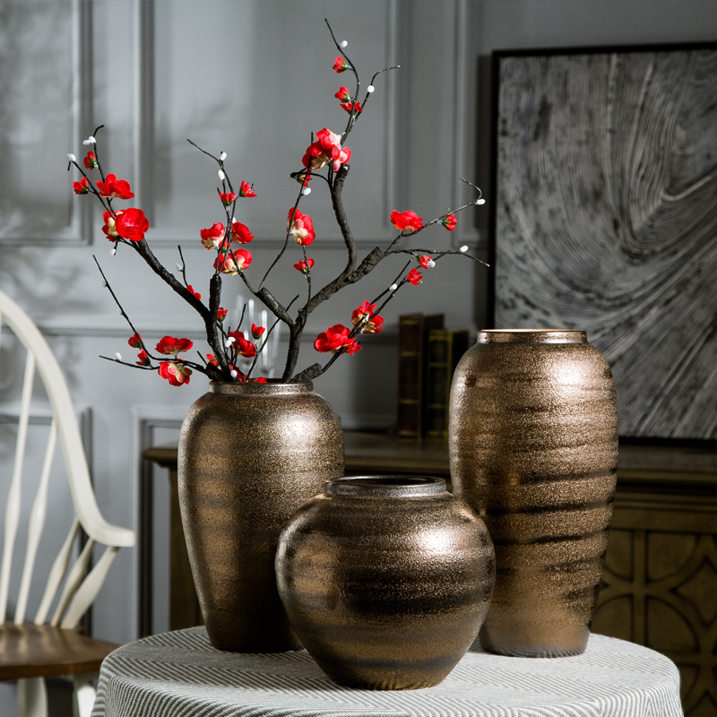 Jingdezhen coarse some ceramic pot pottery all over the sky star, dried flower vases, small pure and fresh and restore ancient ways the vase flower arranging furnishing articles sitting room