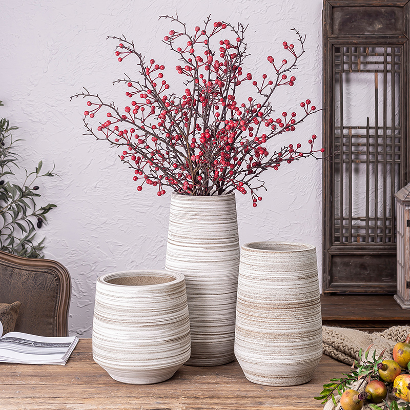 Dried flower vase furnishing articles flower arranging jingdezhen ceramic industry wind restoring ancient ways POTS to big sitting room ground flower implement European style