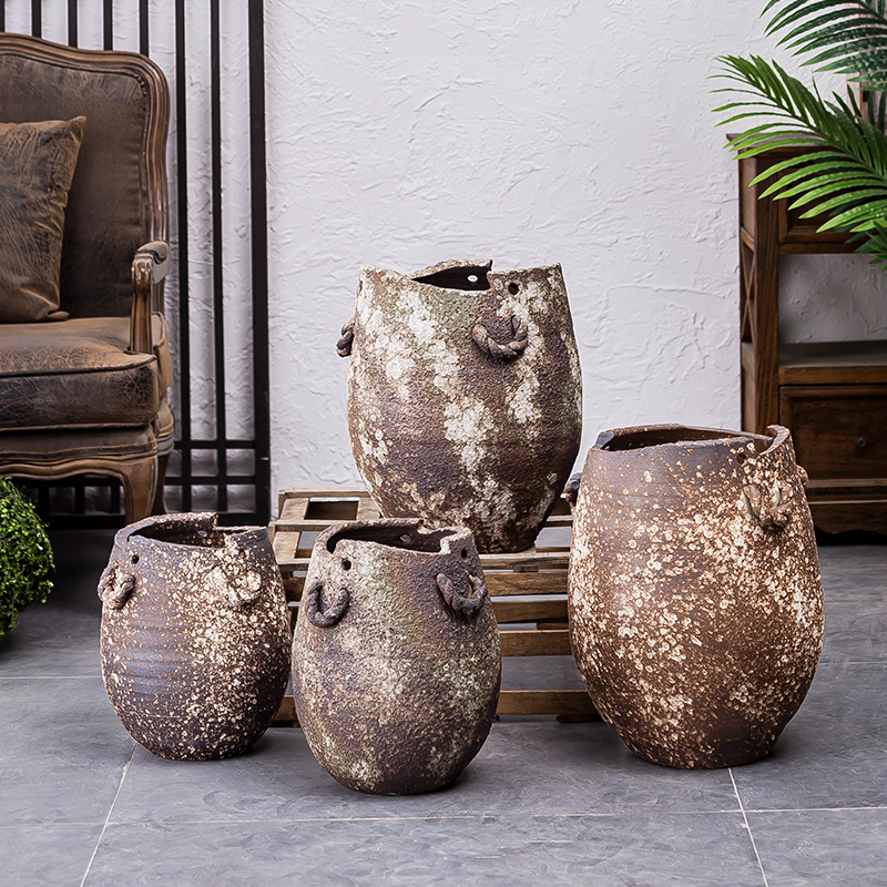 Ceramic flower pot plant trees large new Chinese style restoring ancient ways is a sitting room be born Ceramic decorative floral outraged combination suit a large vase