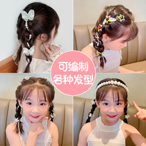 Yang surpassed the same hair accessories children Pearl woven hair chain hair belt girl princess Super Fairy Butterfly headgear female