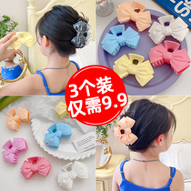Candy color bow grab clip childrens temperament hair scratch does not hurt the hair girls head clip headgear baby hair card