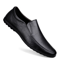 Bean-bean shoes one foot pedal 2022 spring new mens soft bottom male shoes breathable casual leather leather 100 hitch