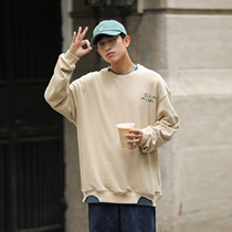 OFFBORD Day of the Tidal Card Letters Printed Coat Head Sweatshirt Small Crowd Design Sense Round Collar Long Sleeve T-shirt Clothes Man