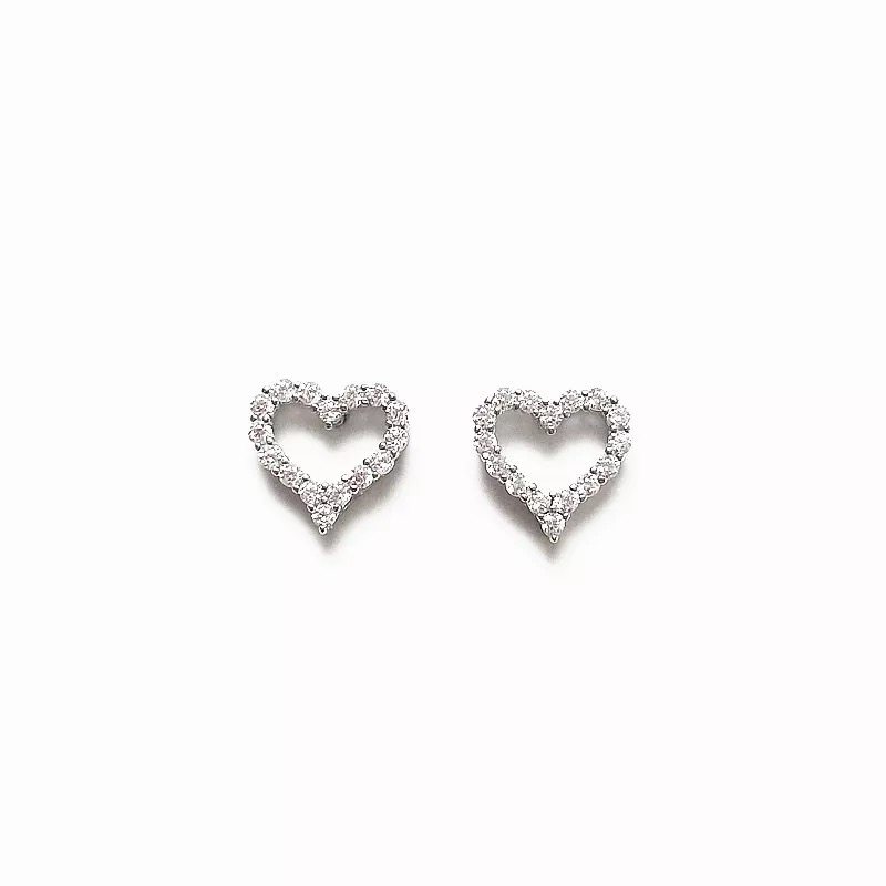 genuine pt950 platinum inlaid with american imported morsonite drill hollow out love row drill platinum earrings female