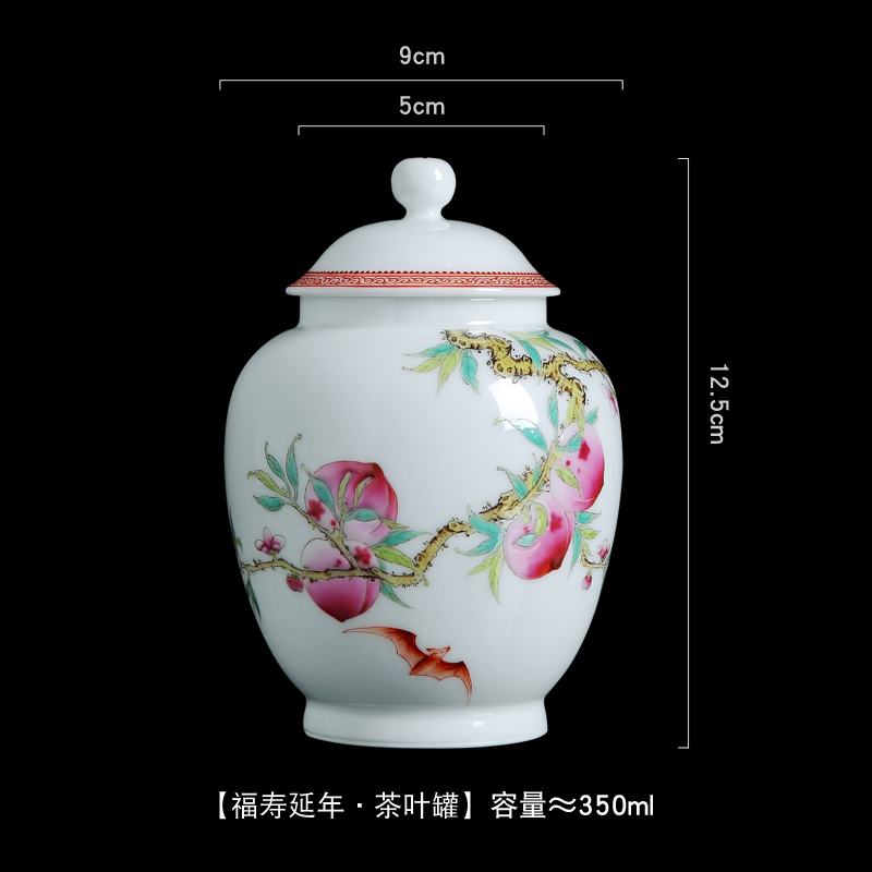 Its green up with jingdezhen ceramic powder enamel caddy fixings hand - made ceramic seal tank gift box packaging pu - erh tea storage POTS