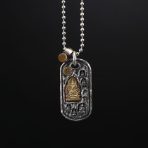 925 pure silver patron saint with necklace goddess Guanyin pendant female original personality This life Buddha handmade pendant