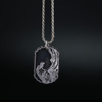 Original Necklace Mens Korean Version Hip Hop Pure Silver Pendant Personality Wave Male Ornament Lovers Pendant Accessories Accessories Accessories