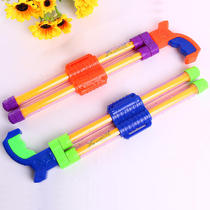 Environmental protection double sprinkler lengthened summer heat pin children plastic drifts pull-out water guns beach drama water toys