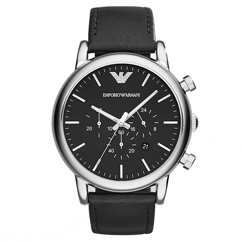 armani阿玛尼手表男士正品皮带黑色多功能时尚欧美石英男表ar1970