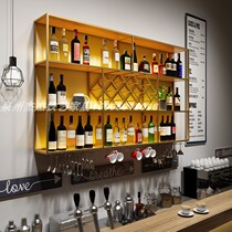 Bar bar creative wall hanging wine cabinet restaurant home shelf wall red wine shelf luminous wine display rack