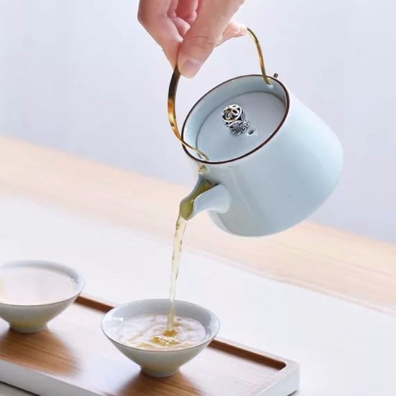 Pure color single master kung fu tea set celadon teacup girder pot cup personal cup sample tea cup dry terms plate ceramic package