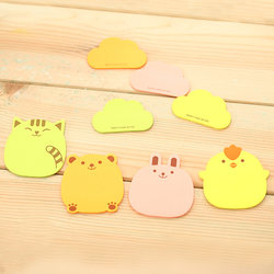 Deli 6439 Fluorescent Color Note Stickers Cartoon Animal Notice Stickers Note Paper N Times Sticky Note Sticky Note Notice Sticker Notice Sticker Message Note Paper Can Be Pasted Randomly Shipped Styles