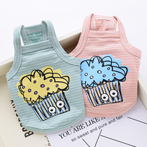 Kitty Puppy clothes summer loaded with Bears Snow Narei Medium small canine striped sleeveless harness pet vest Summer