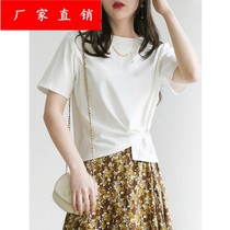 Round neck irregular short-sleeved T-shirt RX-ZS Danfya Yao Duoduo micro-dress women sale true value