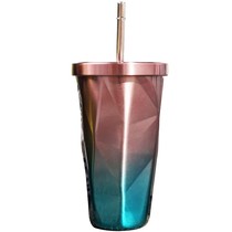 Thermos cup Portable water cup Cup with straw Milk tea Male and female students adult creative Korea fresh stainless steel