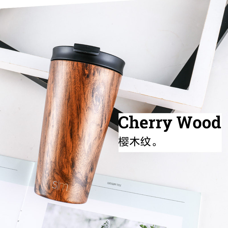 american sim coffee cup handy cup large capacity accompanying cup stainless steel heat preservation cup for men and women with double cover and straw