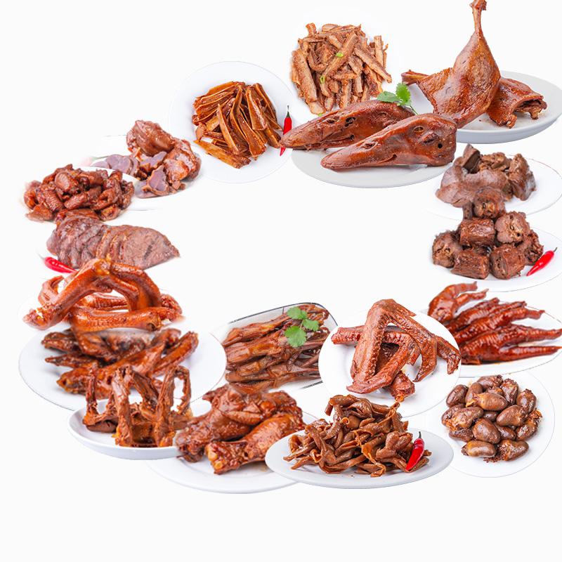 纠错商品 李小济鸭脖鸭锁骨鸭翅鸭掌鸡翅尖麻辣 描述:锁鲜卤味,嘎巴脆