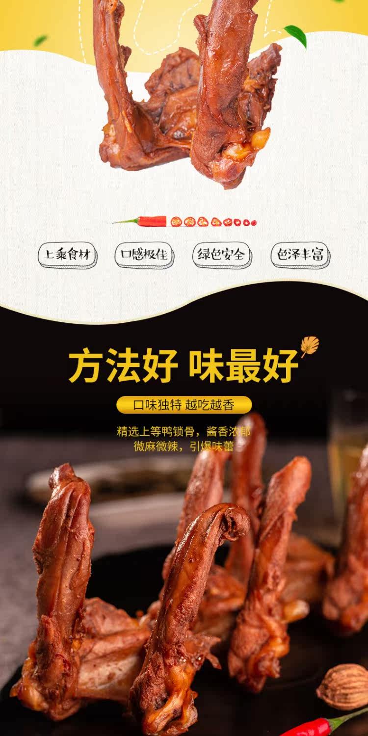 李小济锁鲜袋装卤鸭锁骨麻辣甜辣香辣新鲜卤味零食小吃休闲特产1_米折